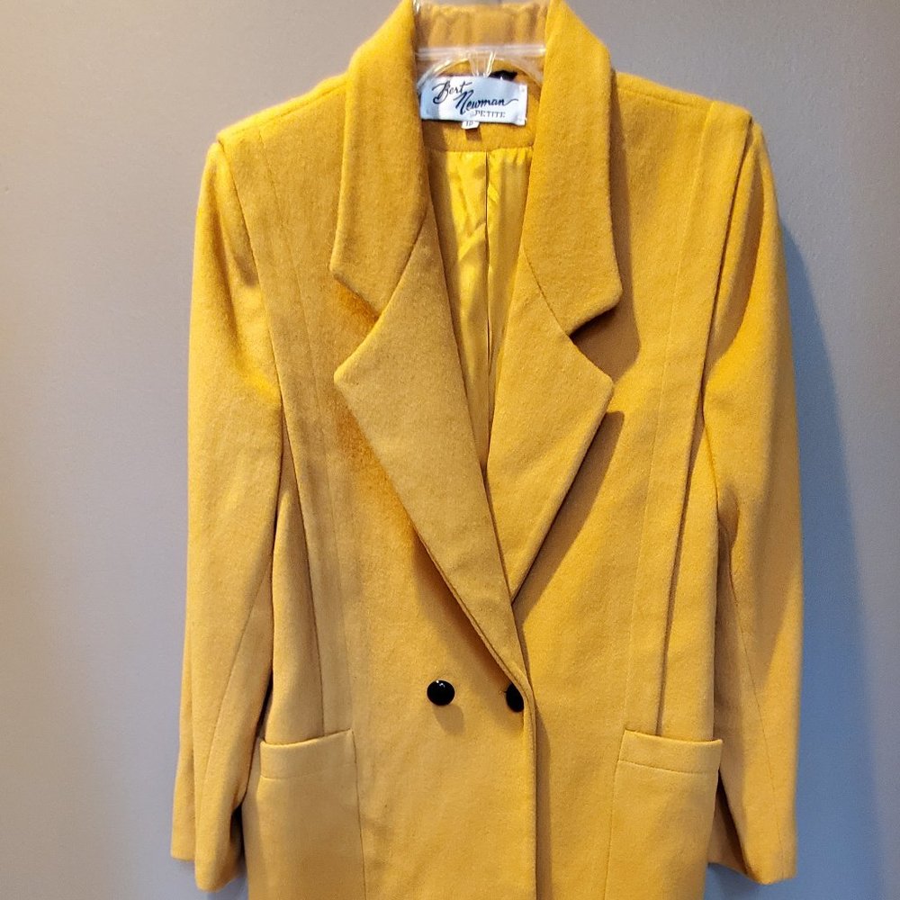 Vintage Yellow Wool Two Button Coat USA